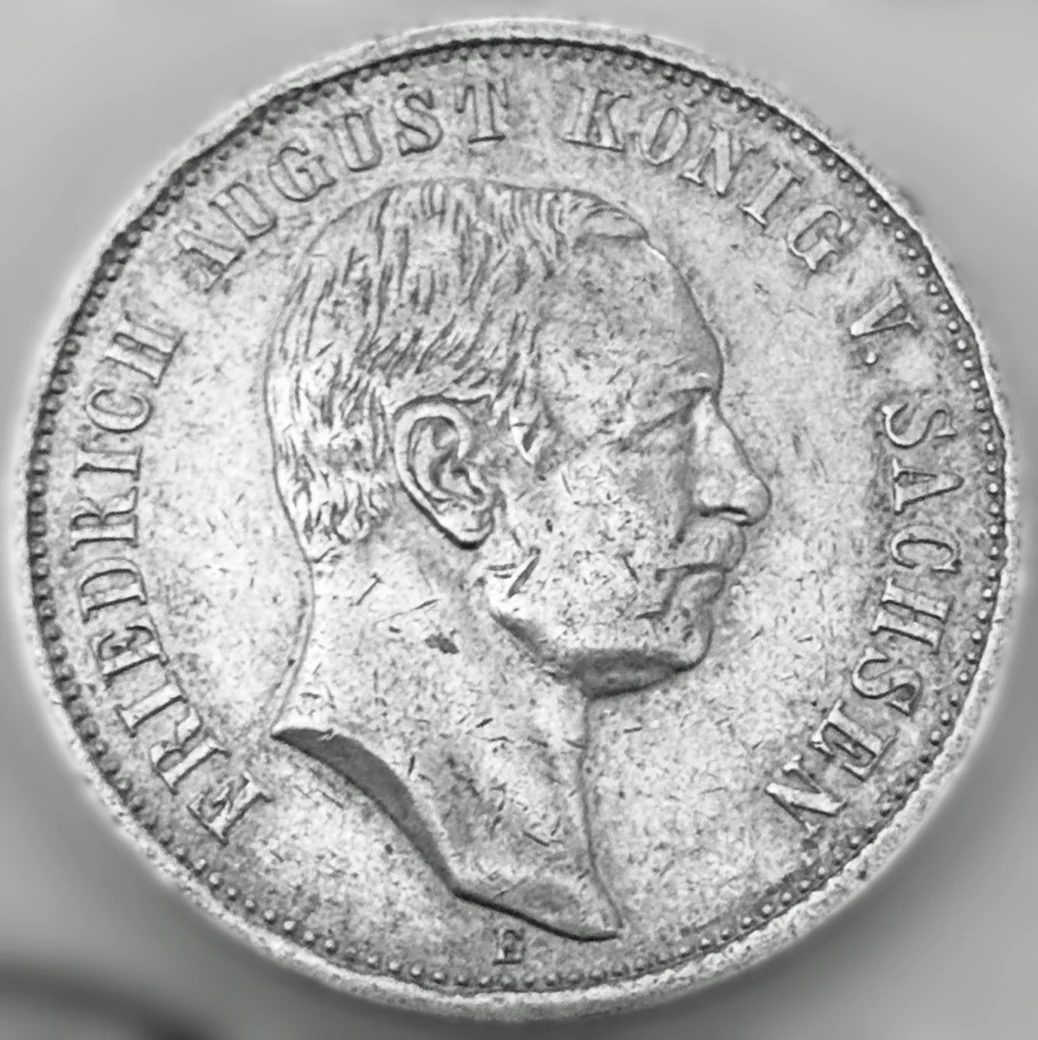 3 Mark, Sachsen 1911 – das bearbeitete Foto, bereit für das Inserat